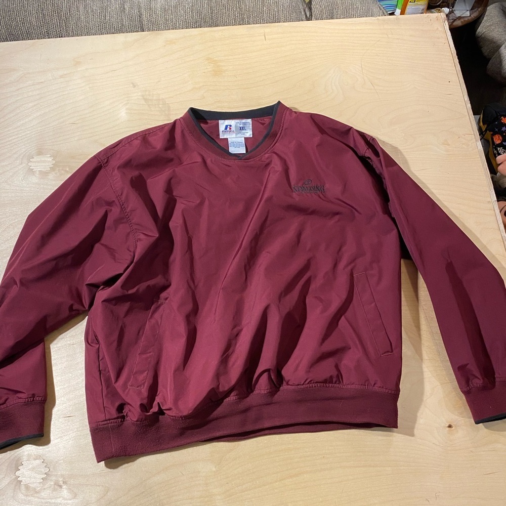 Russell Athletic Spalding Maroon Windbreaker Pullover XXL (MG)